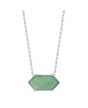 image of Unwritten Fine Silver Plated Genuine Stone Pendant Necklace, 16