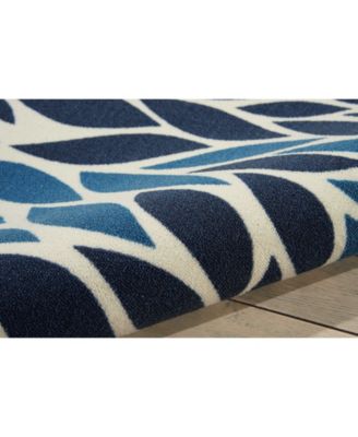 Backyard BAC094 Blue 4'4" x 6'3" Outdoor Area Rug