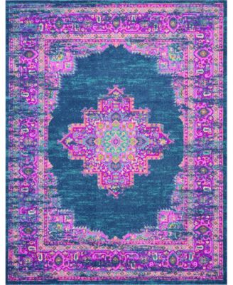 Passion PSN03 Blue 9' x 12' Area Rug