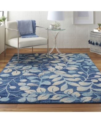 Peace PEA03 Navy 5'3" x 7'3" Area Rug