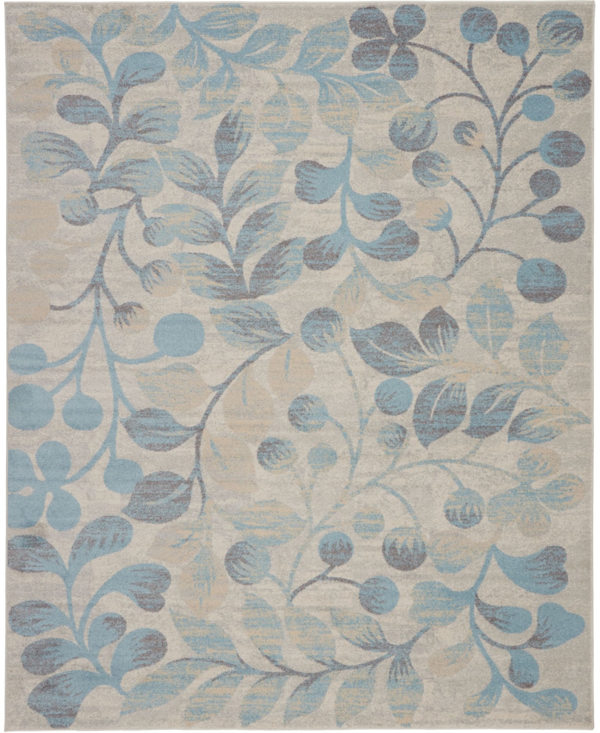 Long Street Looms Peace Pea03 Ivory 8'10" X 11'10" Area Rug In Ivory,turquoise
