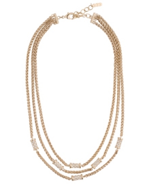 image of Grace Kelly Collection 18k Gold Plated Triple Strand French Chain Necklace