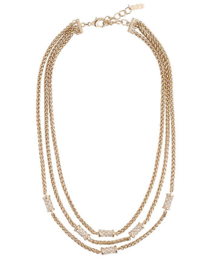 Grace Kelly Collection 18k Gold Plated Triple Strand French Chain ...