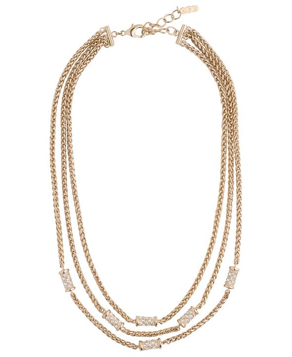 Grace Kelly Collection 18k Gold Plated Triple Strand French Chain ...