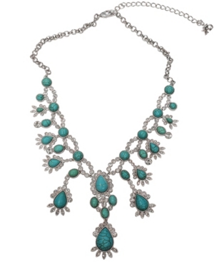 image of Grace Kelly Collection Rhodium Plated Drop Necklace