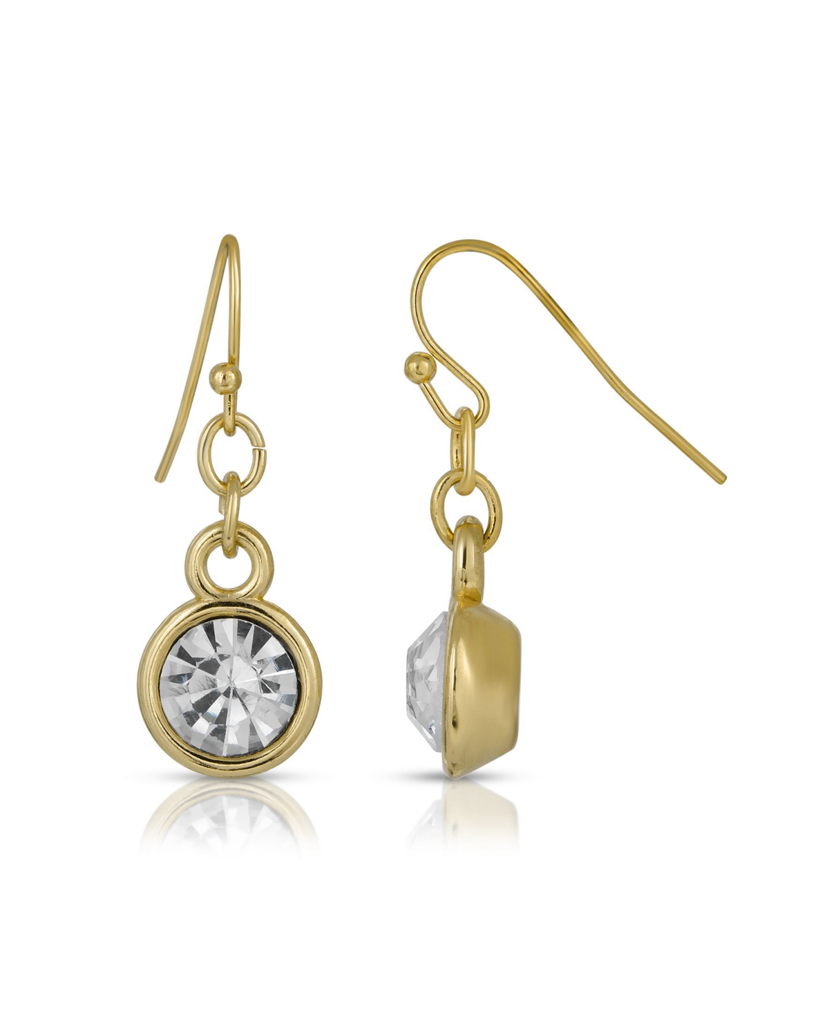 2028 Gold-tone Crystal Drop Earrings In Clear