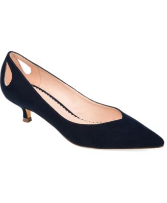 navy blue kitten heel shoes