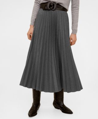 mango pleated midi skirt