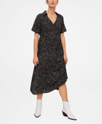 mango midi printed dress