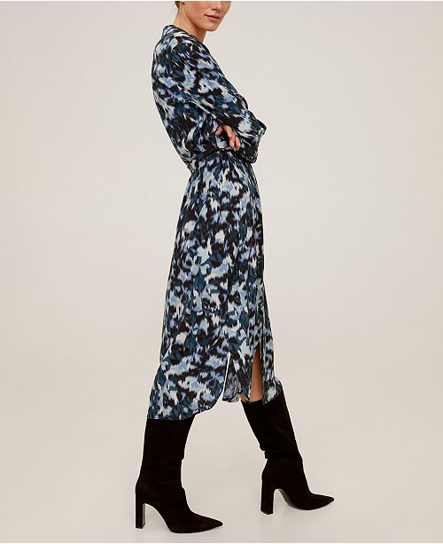 Mango Abstract Print Shirt Dress Reviews Women Macy S