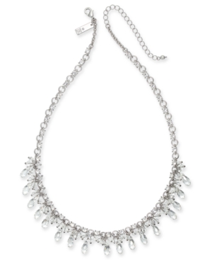 image of Inc Silver-Tone Crystal & Shaky Bead Statement Necklace, 18
