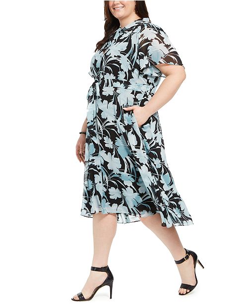 Alfani Plus Size Printed Shirtdress, Created for Macy's & Reviews ...