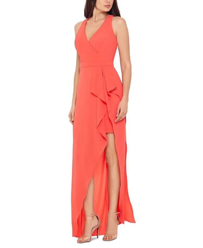 xscape v neck gown