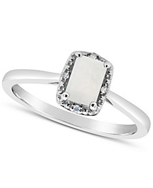 Gemstone and Diamond Accent Ring in Sterling Silver