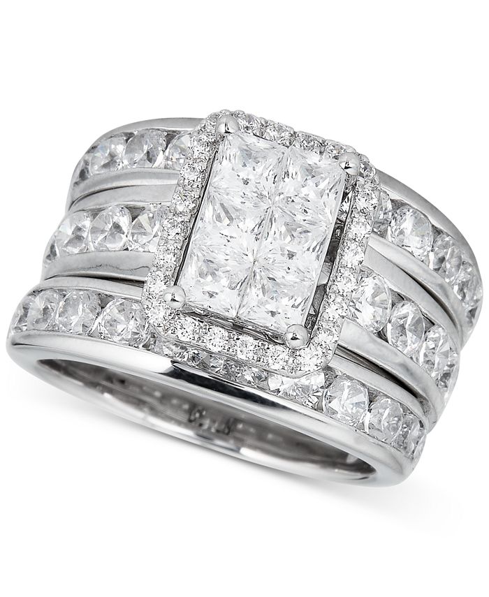 Macy's - Diamond Princess 3-Pc. Bridal Set (4 ct. t.w.) in 14k White Gold