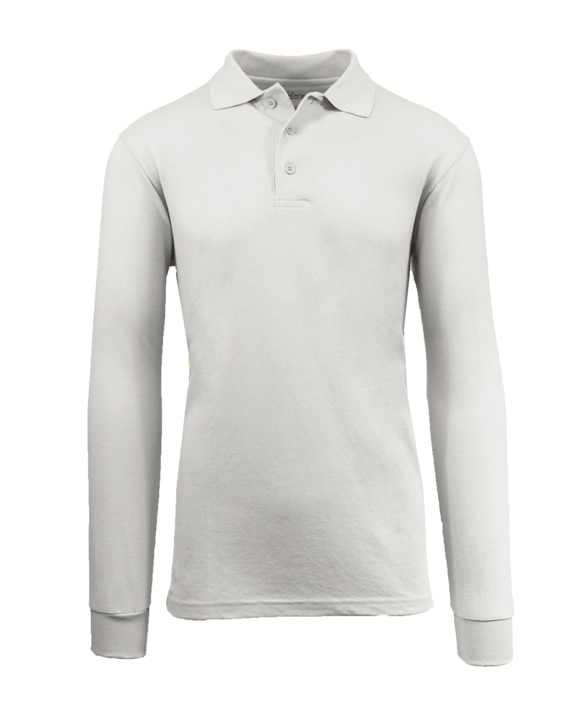 Men's Long Sleeve Pique Polo Shirt - Heather Grey