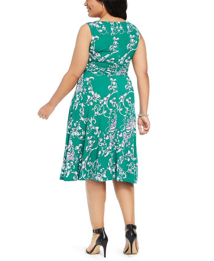 Jessica Howard Plus Size Ruched Midi Dress - Macy's