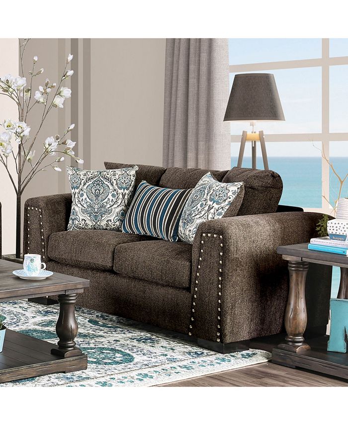 Furniture of America Tukwila Upholstered Love Seat Macy's
