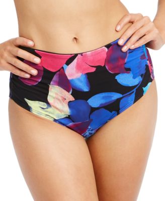 Calvin Klein - Floral-Print High-Waist Bikini Bottoms