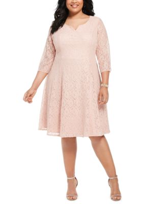 plush pink plus size dresses