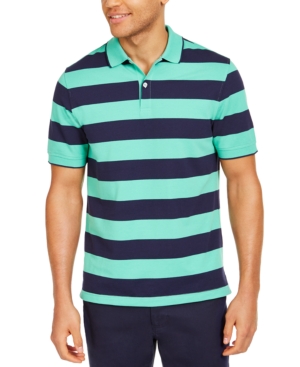 Club Room Men's Performance Stretch Striped Polo Shirt Created for Macy's
