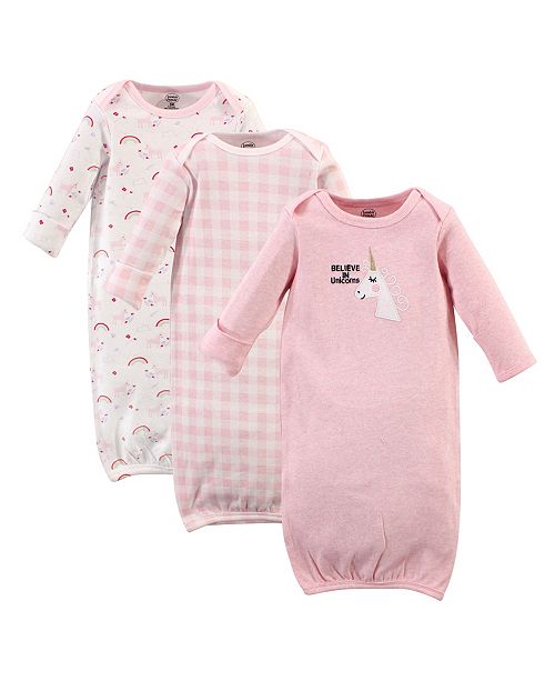 Luvable Friends Baby Girls And Boys Unicorn Gowns Pack Of 3