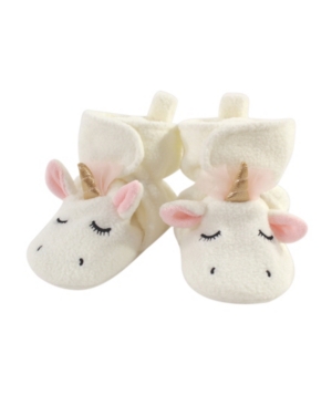 image of Hudson Baby Baby Girls Modern Unicorn Cozy Fleece Booties