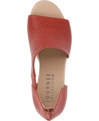 Women's Aretha Perforated Peep Toe Wedge Sandals