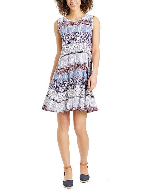 Style Co Petite Sleeveless Printed Sheath Dress Created For