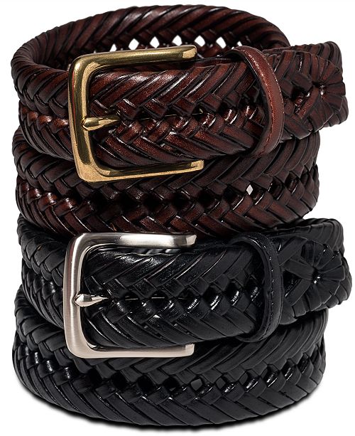 Tommy Hilfiger Braided Leather Belt & Reviews - All Accessories - Men ...