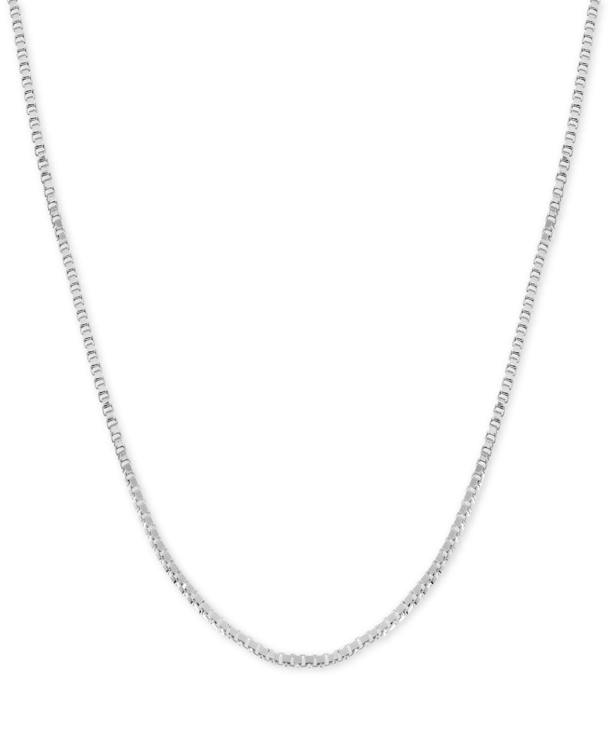 Silver Plated Box Link 24" Chain Necklace - Silver