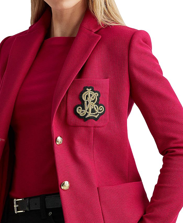 ralph lauren patch jacquard blazer