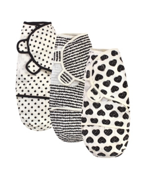 Touched By Nature Baby Girls And Boys Heart Baby Organic Swaddle Wrap, Pack Of 3 In Multi