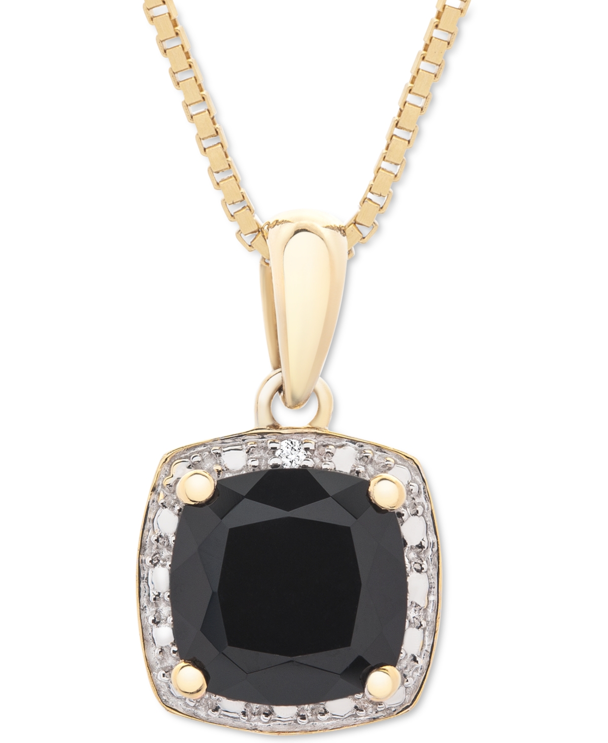 3-Pc. Set Onyx & Diamond Accent Pendant Necklace, Ring and Stud Earrings in 14k Gold-Plated Sterling Silver (Also Available in Sterling Silver) - Gold