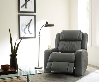 henriel leather power recliner with air massager