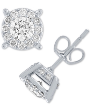 image of Diamond (1-1/2 ct. t.w.) Halo Stud Earrings in 14k White Gold (Also Available in Yellow or Rose Gold)
