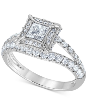 image of Diamond Princess Split Shank Engagement Ring (1-1/4 ct. t.w.) in 14k White Gold