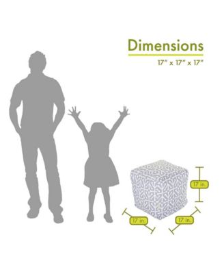 Aruba Ottoman Pouf Cube 17" x 17"