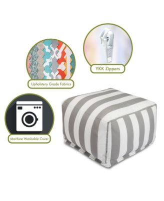 Vertical Stripe Ottoman Square Pouf 27" x 17"