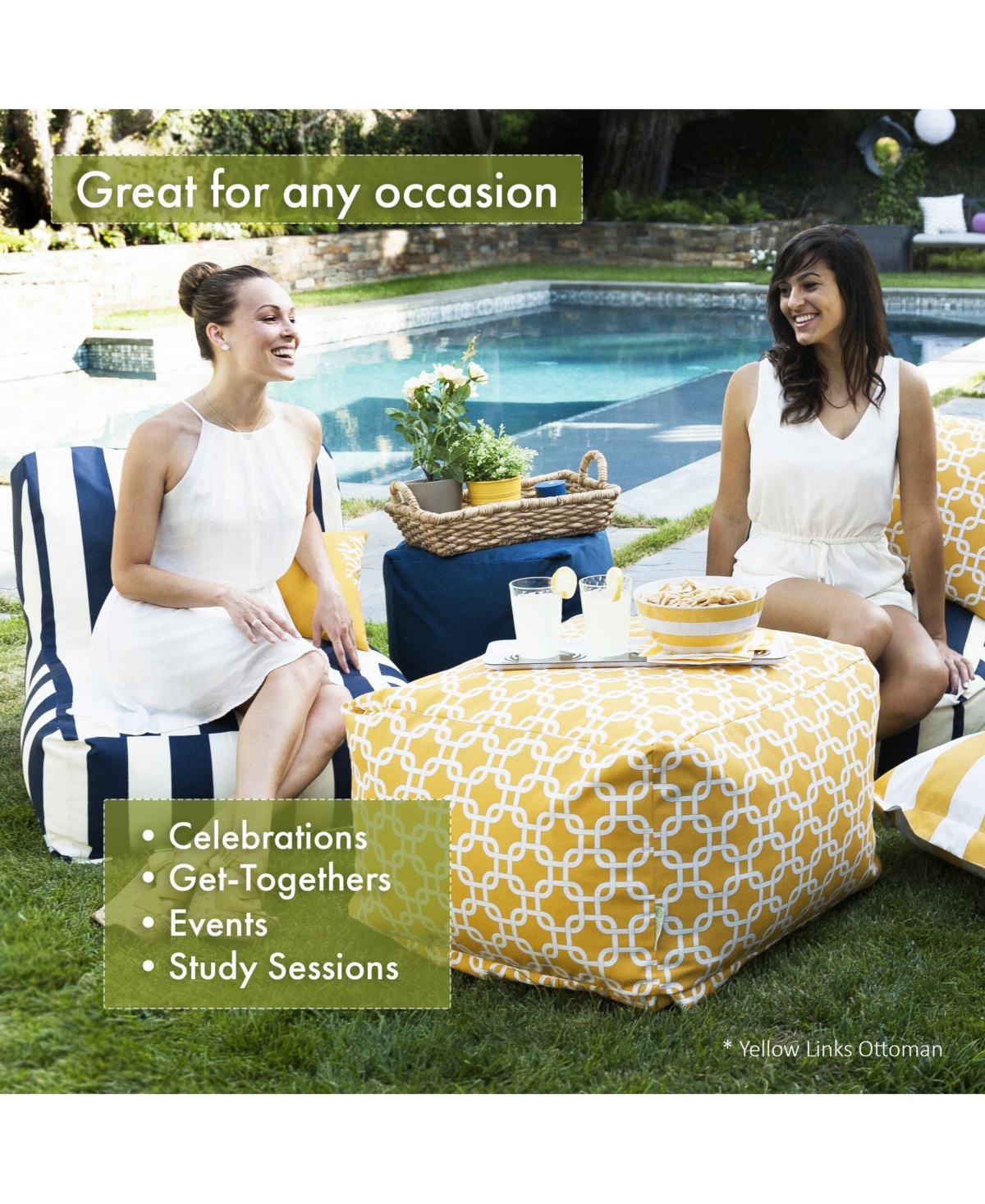 Majestic Home Goods Polyester Ottoman Square Pouf 27