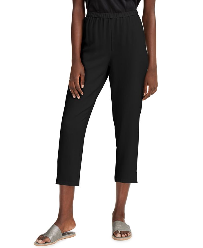 Eileen Fisher Silk Tapered Pants, Regular & Petite Sizes - Macy's