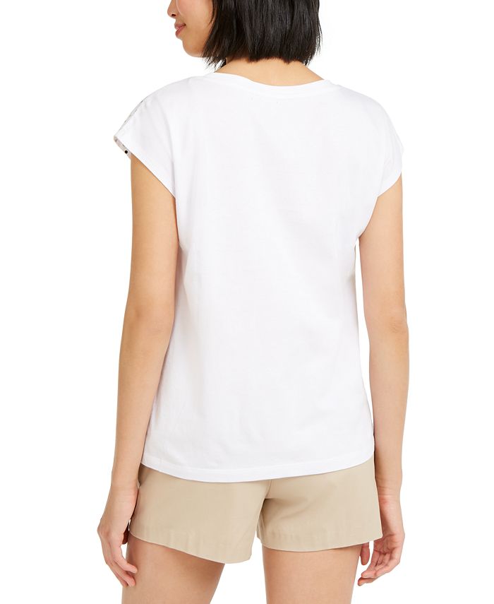 Tommy Hilfiger Dot Logo T-Shirt & Reviews - Tops - Women - Macy's