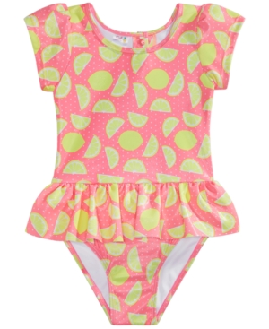 image of Solo Little Girls 1-Pc. Lemons & Sunshine Bathing Suit