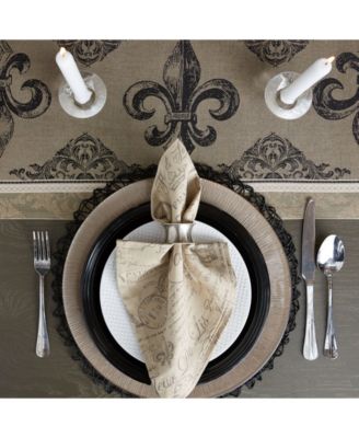 Fleur De Lis Stripe Jacquard Table Runner