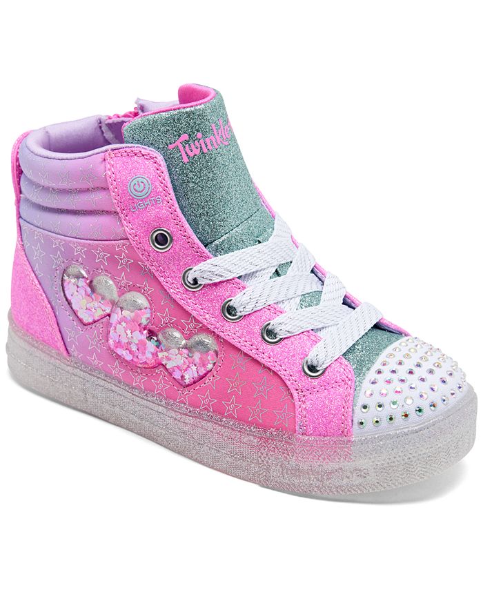 lancering gravid Frost Skechers Little Girls' Twinkle Toes: Shuffle Brights 2.0 - I Heart U High  Top Light-Up Casual Sneakers from Finish Line & Reviews - Finish Line Kids'  Shoes - Kids - Macy's