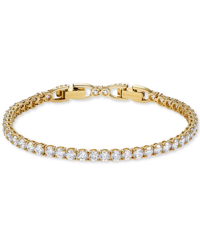 Swarovski Gold-Tone Crystal Tennis Bracelet & Reviews - Bracelets - Jewelry  & Watches - Macy's