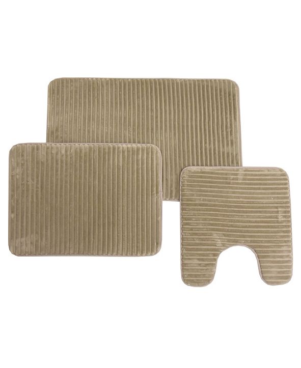 Idea Nuova 3pc Memory Foam Bath Rug Set & Reviews - Bath ...