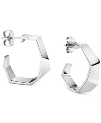 calvin klein silver hoop earrings