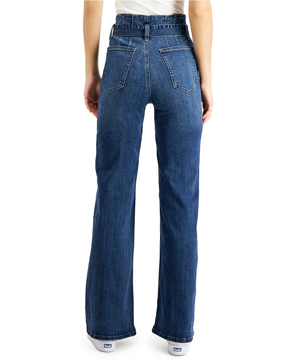 Numero Exposed-Button Wide-Leg Jeans & Reviews - Jeans - Women - Macy's