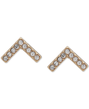 image of Dkny Gold-Tone Pave Chevron Stud Earrings